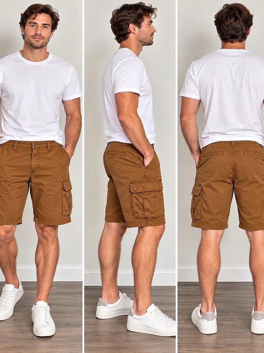 George Flex Cargo Shorts Cargo Shorts in Brown Waist 38